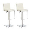 BARHOCKER 2er Set Lederlook Creme - Edelstahlfarben/Creme, Textil/Metall (42/86/44cm) - CLP