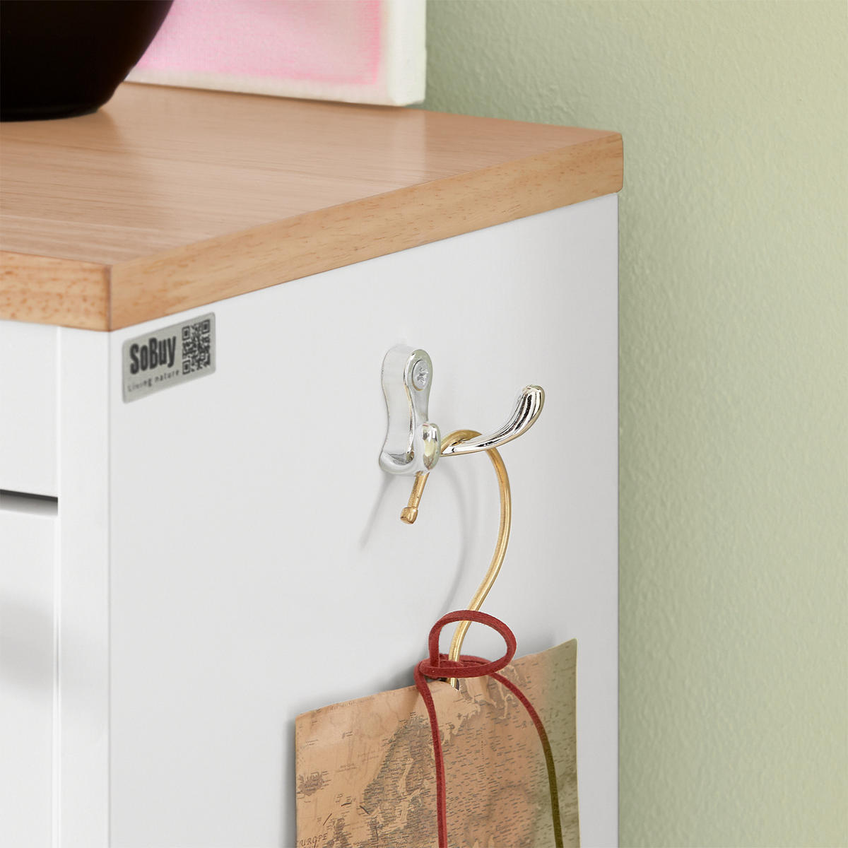 SCHUHSCHRANK Weiß-Natur - Weiß, Holzwerkstoff (59/116/26cm) - SoBuy