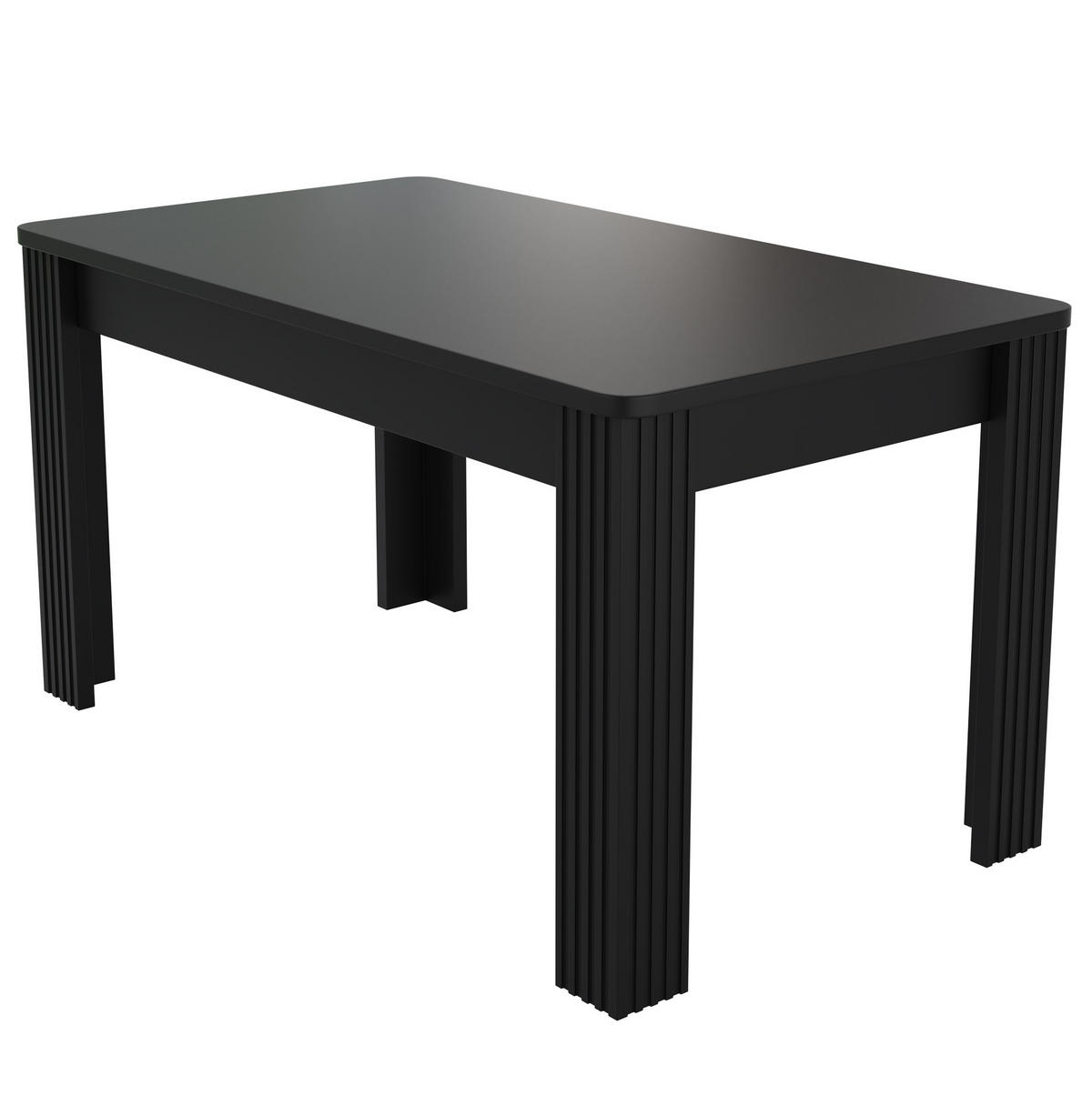 ESSTISCH aus Spanplatte, rechteckig, 130 kg belastbar, 116/65/75 cm, Schwarz - Schwarz, Holzwerkstoff (116/65/75cm) - Redom
