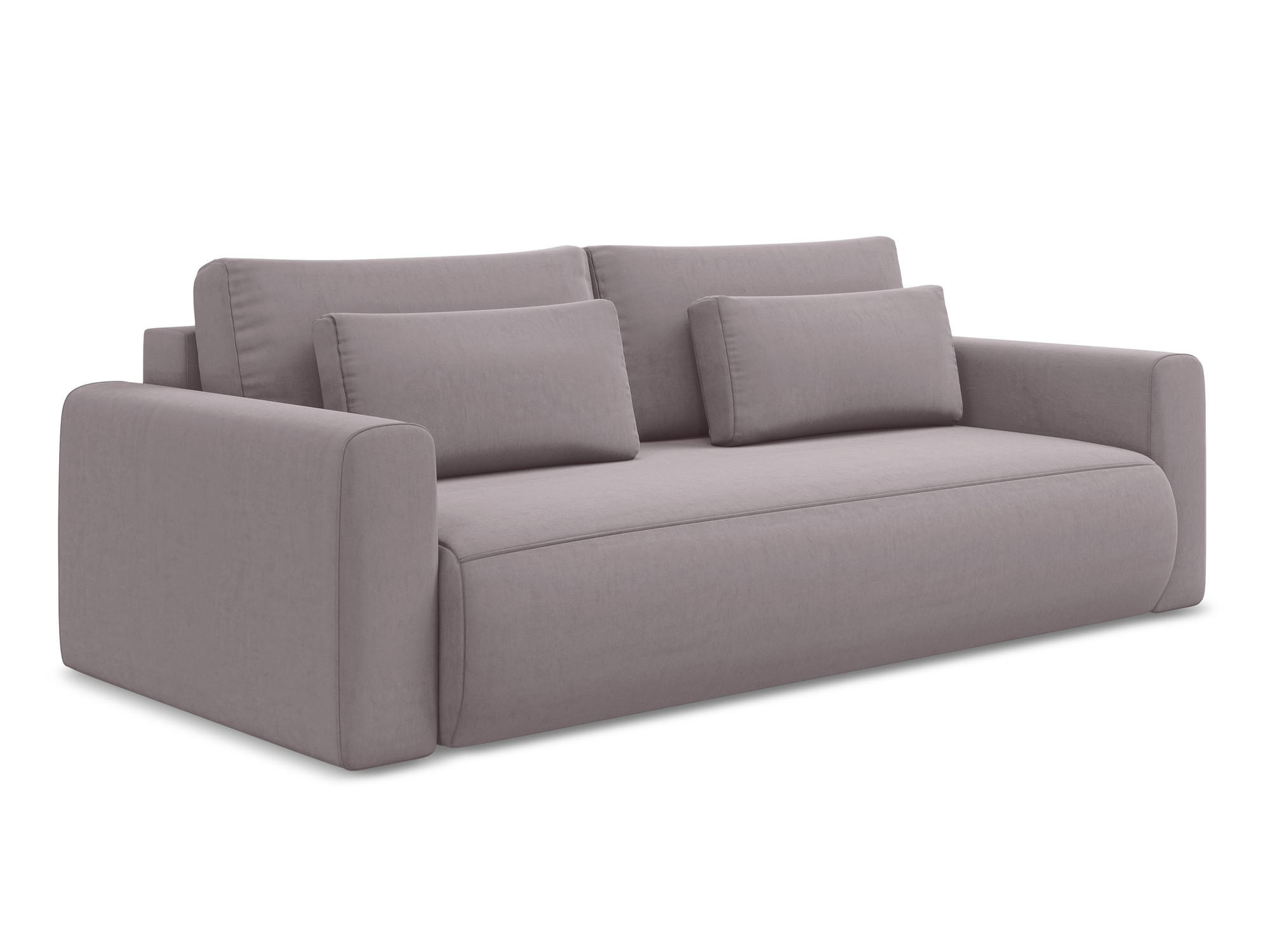 3-SITZER SOFA mit Schlaffunktion Samt Stoff Violett - Lila/Flieder, Kunststoff/Textil (238/82/105cm) - Makamii