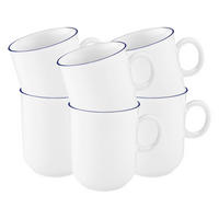 HENKELBECHER Compact Blaurand weiß-blau 250 ml 6er Set - Blau/Weiß, Keramik (0.25L) - Seltmann Weiden