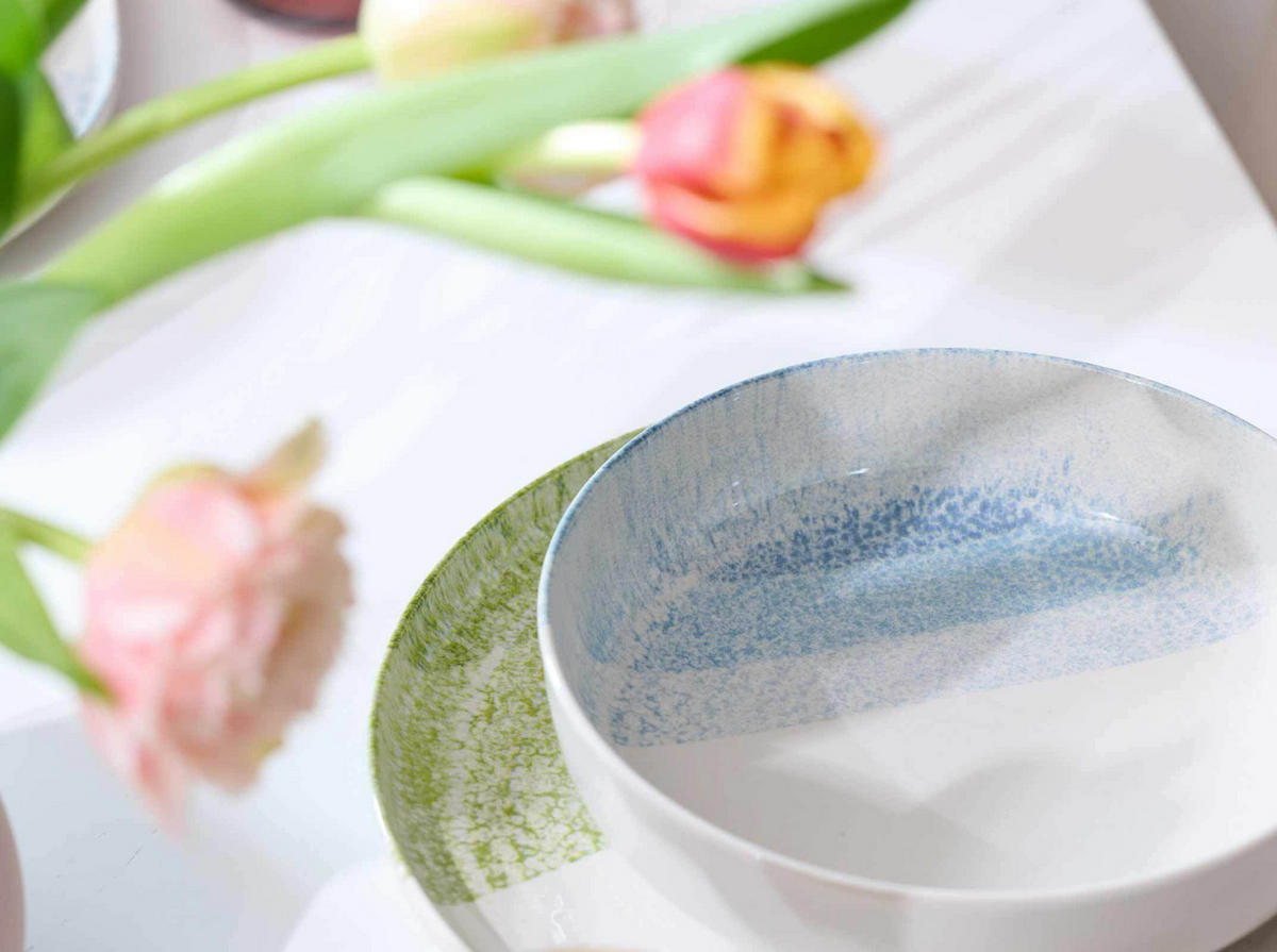 TAFELSERVICE Trio Blau 12er Set - Blau, Keramik (2/2/2cm) - Ritzenhoff Breker