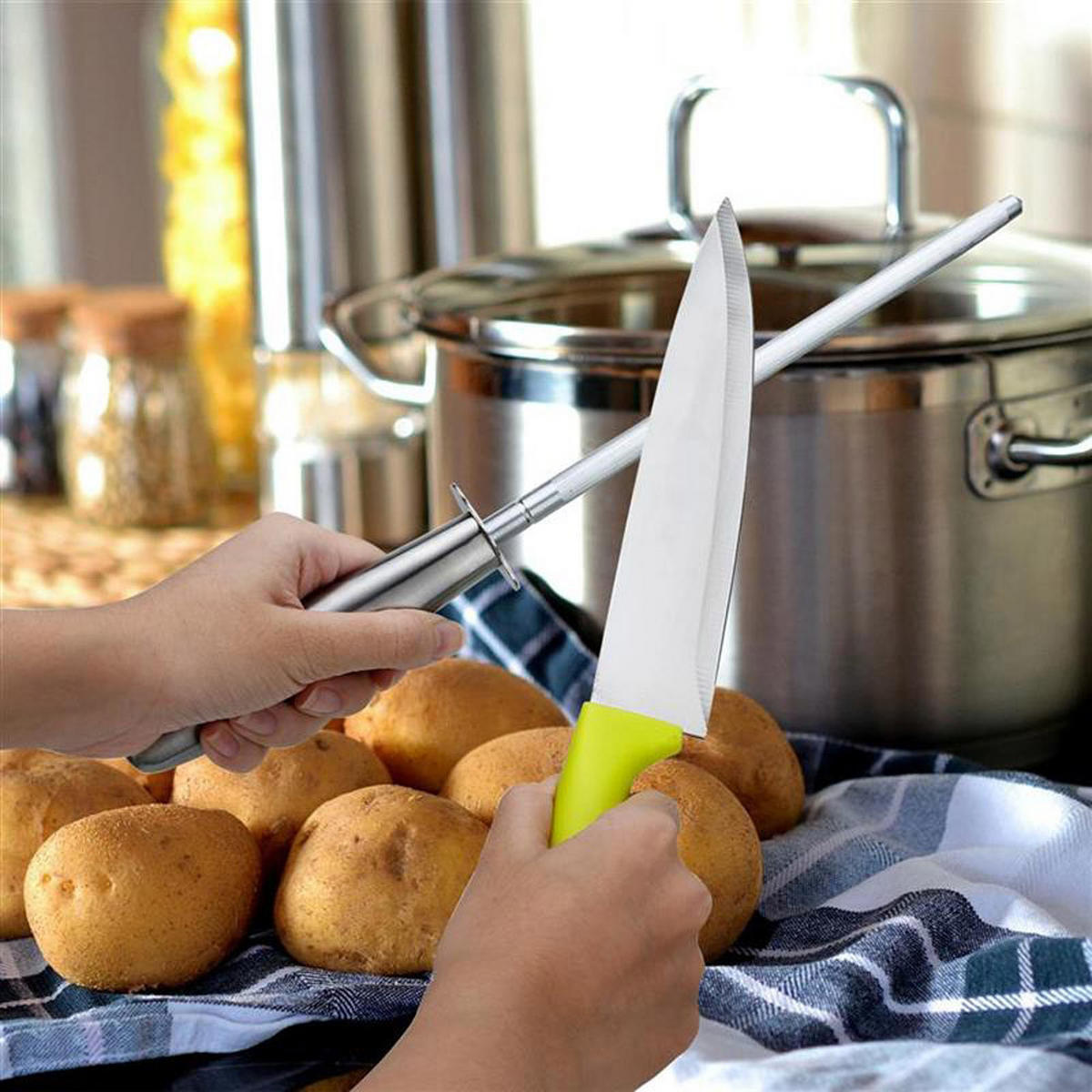 WETZSTAB - Silberfarben, Metall - Intirilife