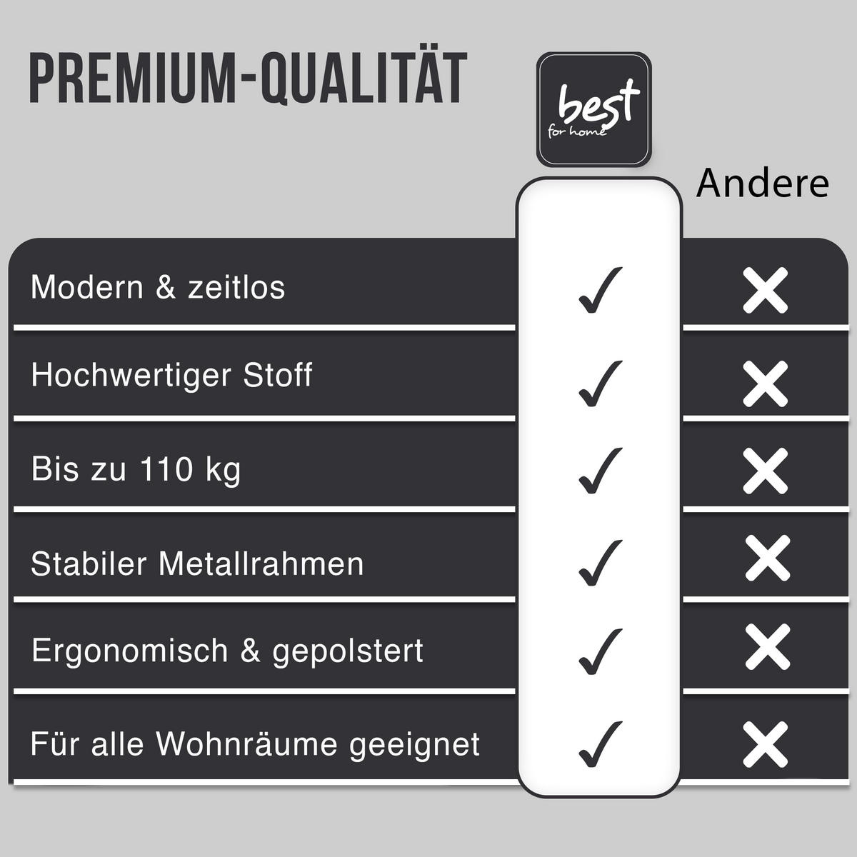 ESSZIMMERSTUHL Dunkelgrau, Bequem Für Wohnzimmer, Küche Oder Büro - Grau, Textil (58/86/61cm) - Best For Home