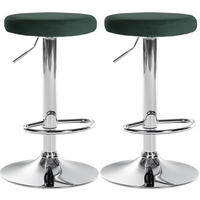 BARHOCKER 2er Set Pontius Samt chrom grün - Chromfarben/Grün, Textil/Metall (38.5/81/38.5cm) - TPFLiving