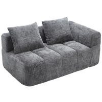 2-SITZER Sofa Chenille mit Chaiselongue und Seitentaschen 158/90/60 cm Grau - Grau, Textil (60/158/90cm) - Redom