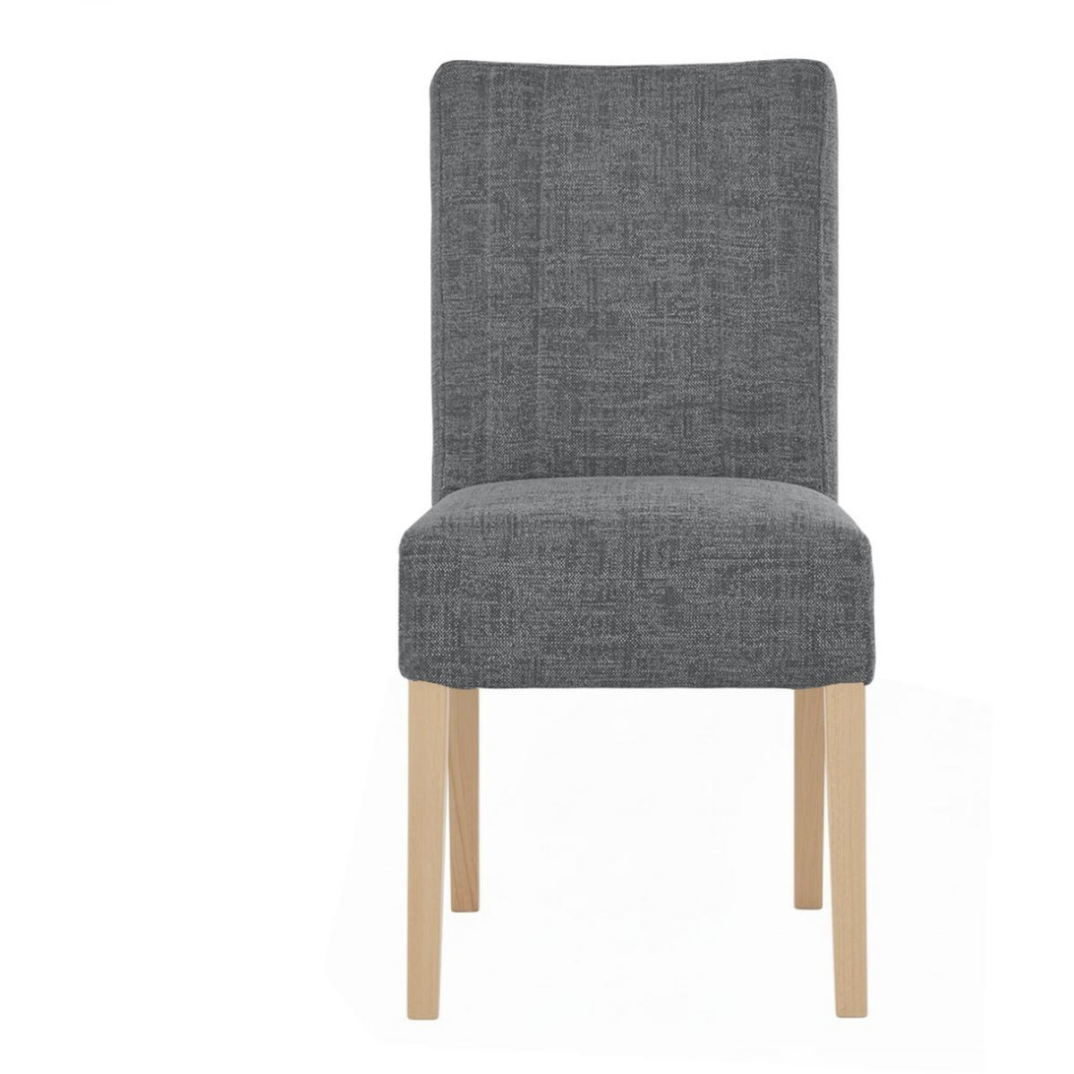 STUHL FREYA mit Buchenholzbeinen, Polsterstuhl, Dunkelgrau - Dunkelgrau/Buchefarben, Holz (47/94/42cm) - Beautysofa