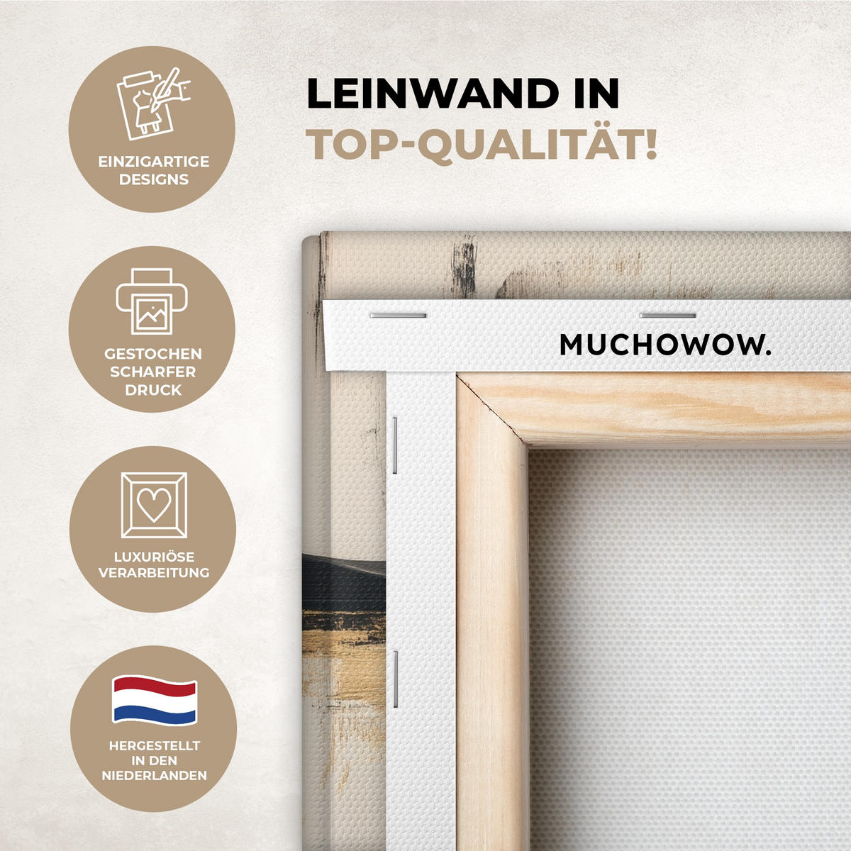 LEINWANDBILD Frau - Hut - Farbe 20x30 cm - Goldfarben, Textil (20/30cm) - MuchoWow