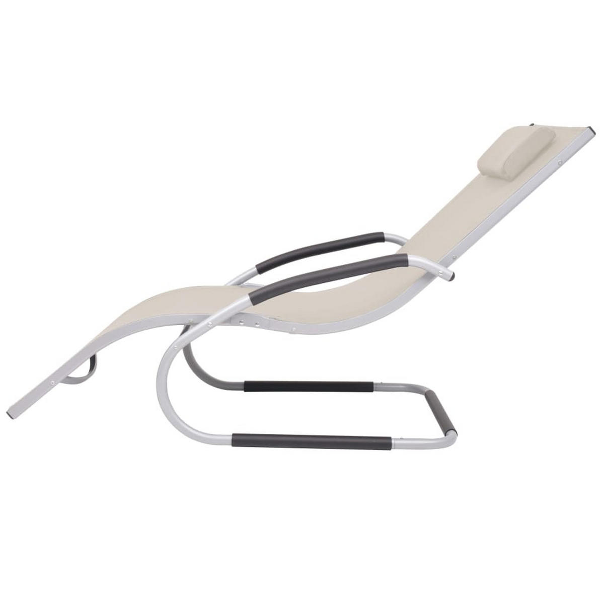 SONNENLIEGE mit Kissen Aluminium und Textilene Creme - Creme, Textil (62/88/152cm) - furnicato