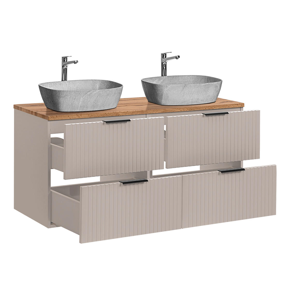 DOPPELWASCHTISCH 120.8cm Adriel Beige - Beige, Holzwerkstoff (120.8/59/46cm) - Petits-meubles