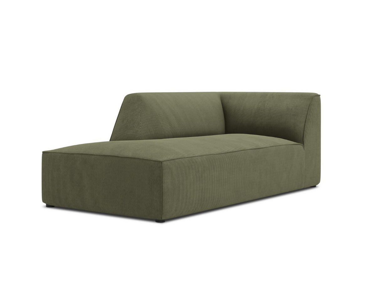 CHAISELONGUE links Ruby aus Cord grün - Grün, Textil (93/69/180cm) - Micadoni