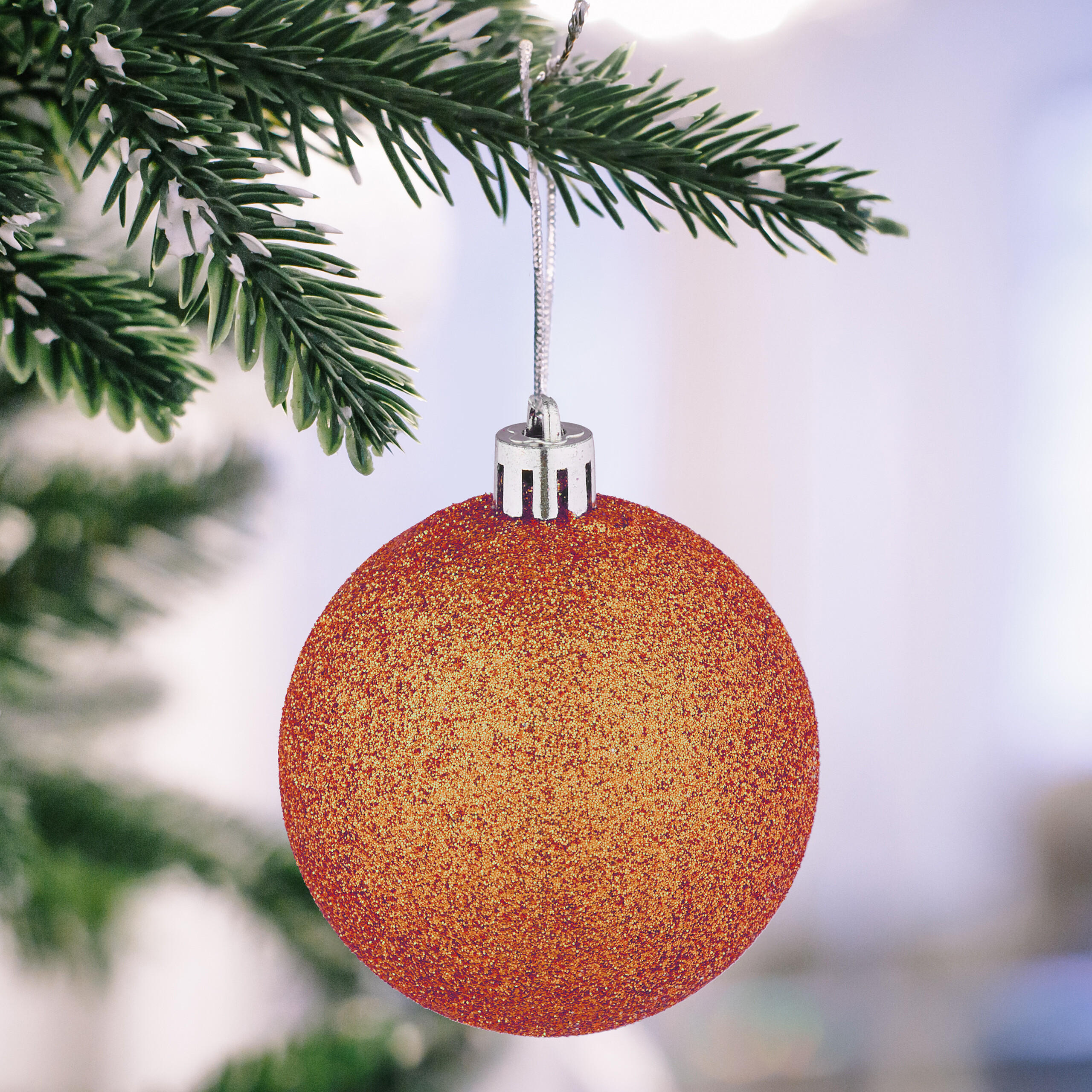 72-TLG.WEIHNACHTSKUGELN-SET - Orange, Kunststoff (38/24/12cm) - Relaxdays