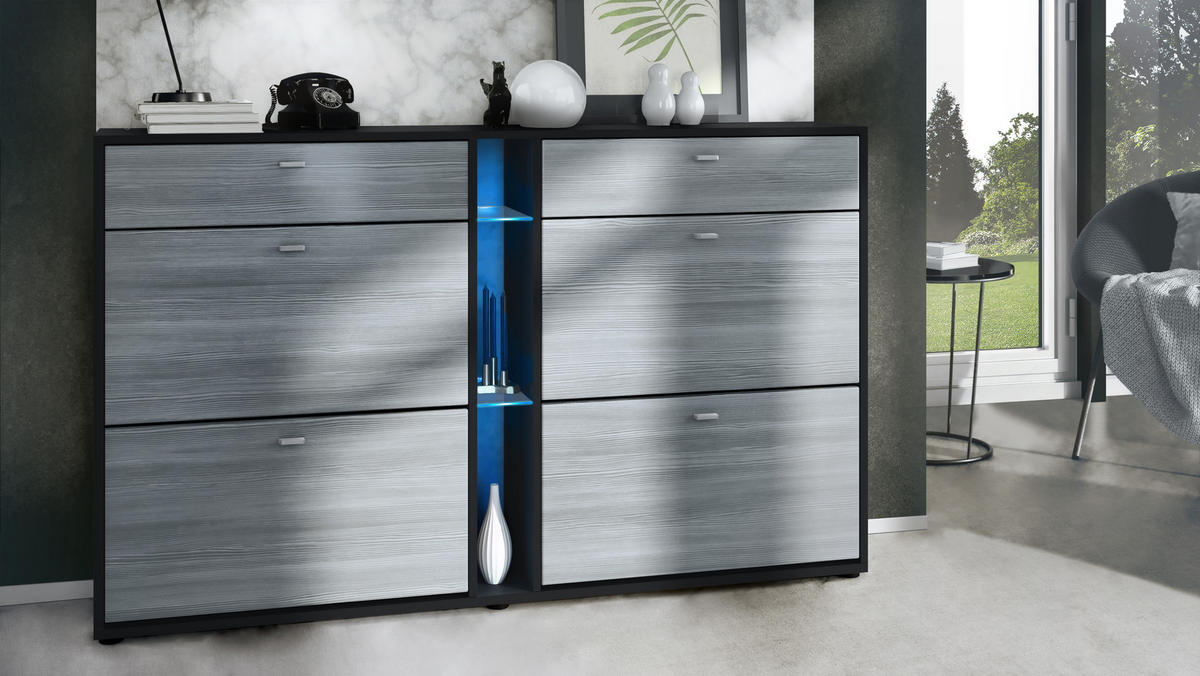 SCHUHSCHRANK Today Fronten in Avola-Anthrazit - Anthrazit, Holzwerkstoff (155.5/95/28cm) - Vladon