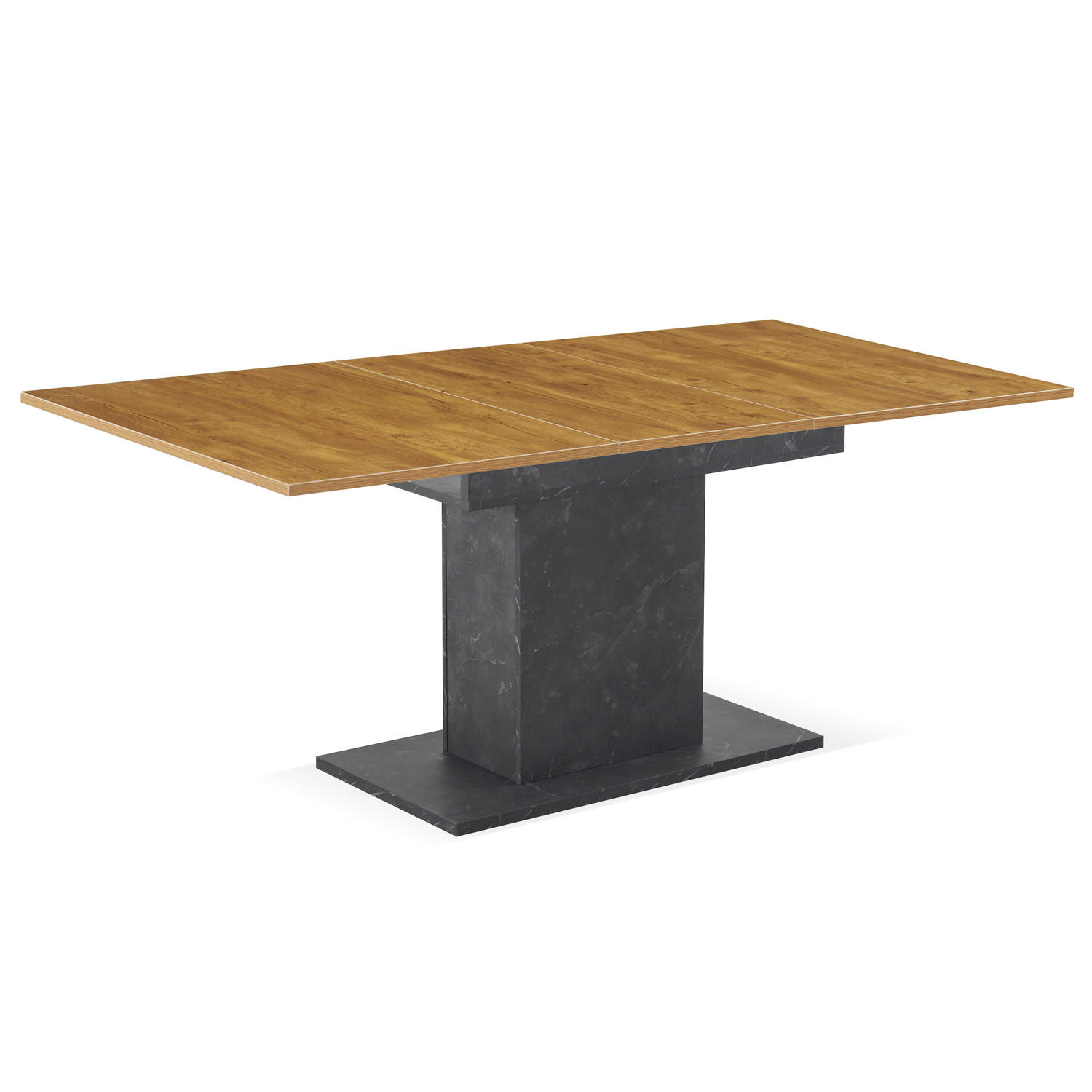 ESSTISCH BOSCO 120-160/80/76 cm - Eiche Bianco/Anthrazit, Holzwerkstoff (80/120/76cm) - B&D Home