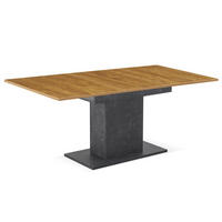 ESSTISCH BOSCO 120-160/80/76 cm - Eiche Bianco/Anthrazit, Holzwerkstoff (80/120/76cm) - B&D Home