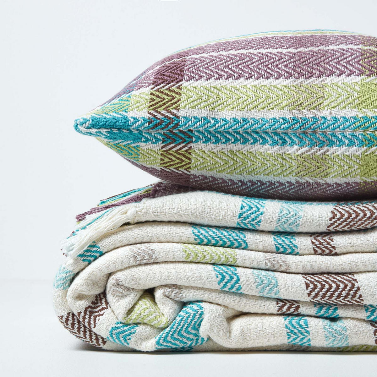 ÜBERWURF Falun 225/255 cm, Schottenkaro, 100% Baumwolle - Grün, Textil (225/255cm) - Homescapes