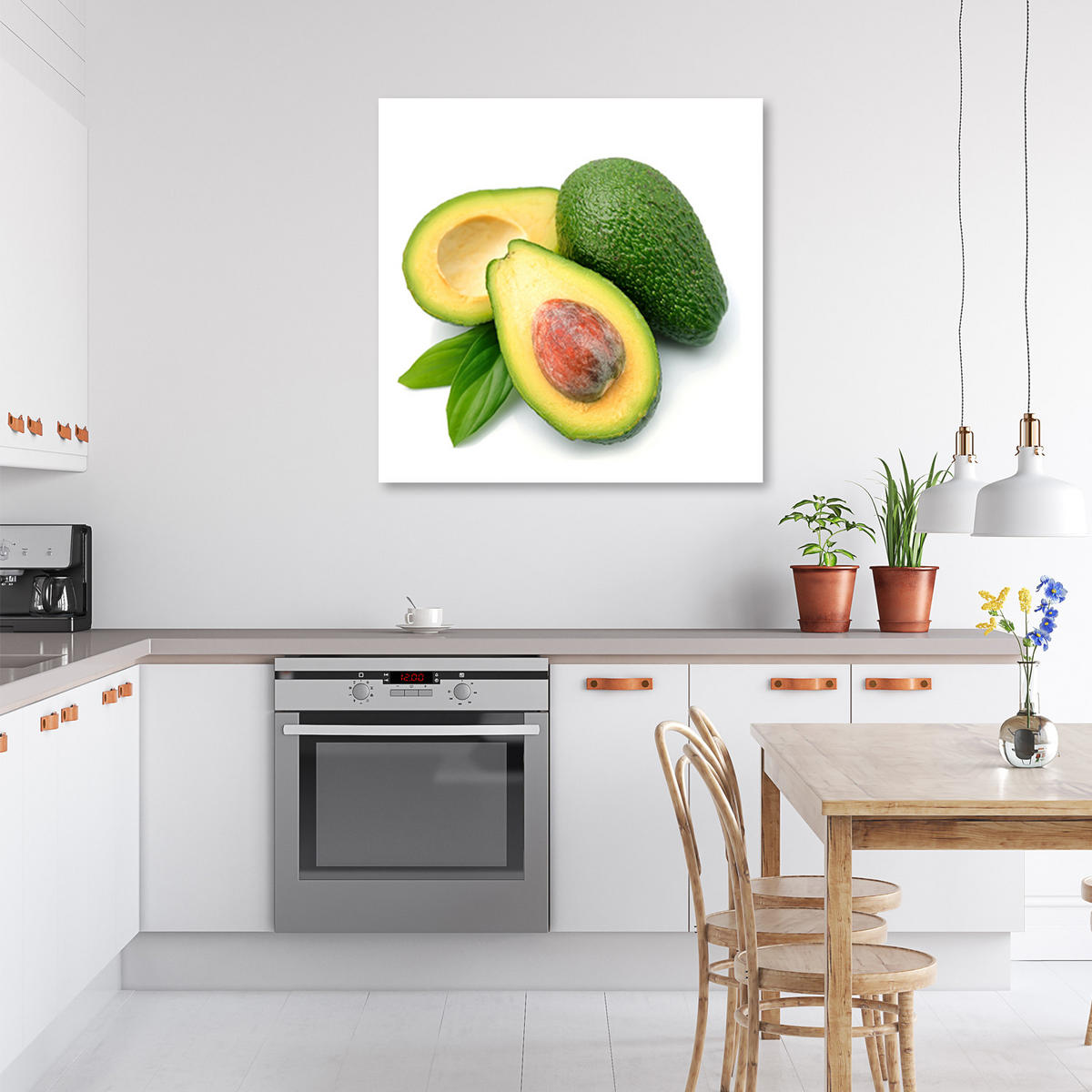 WANDBILD avocado früchte - Grün, Textil (50/50cm) - Feeby