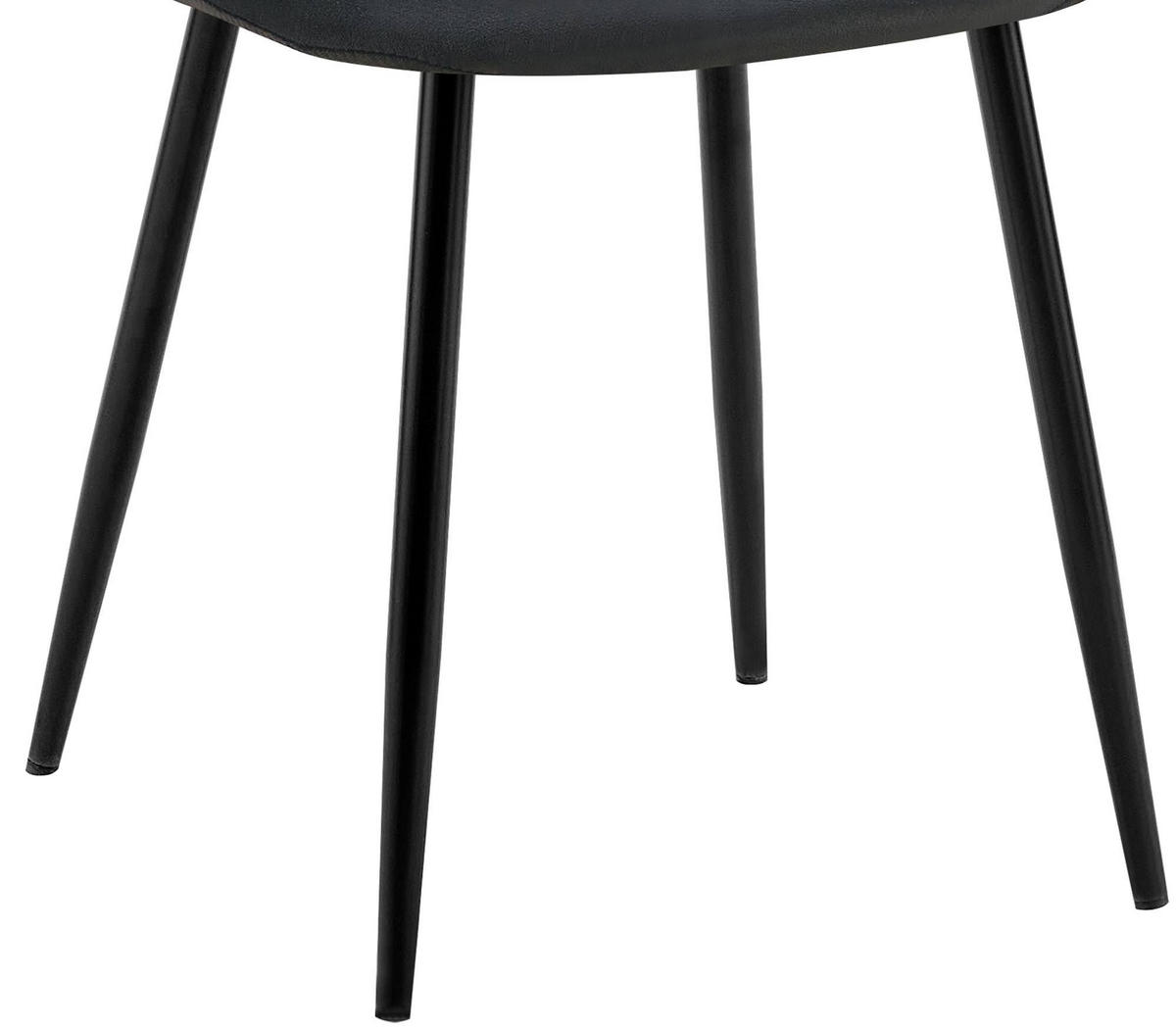 STUHL 4er Set Samt Schwarz - Schwarz, Textil/Metall (45/88/54cm) - CLP