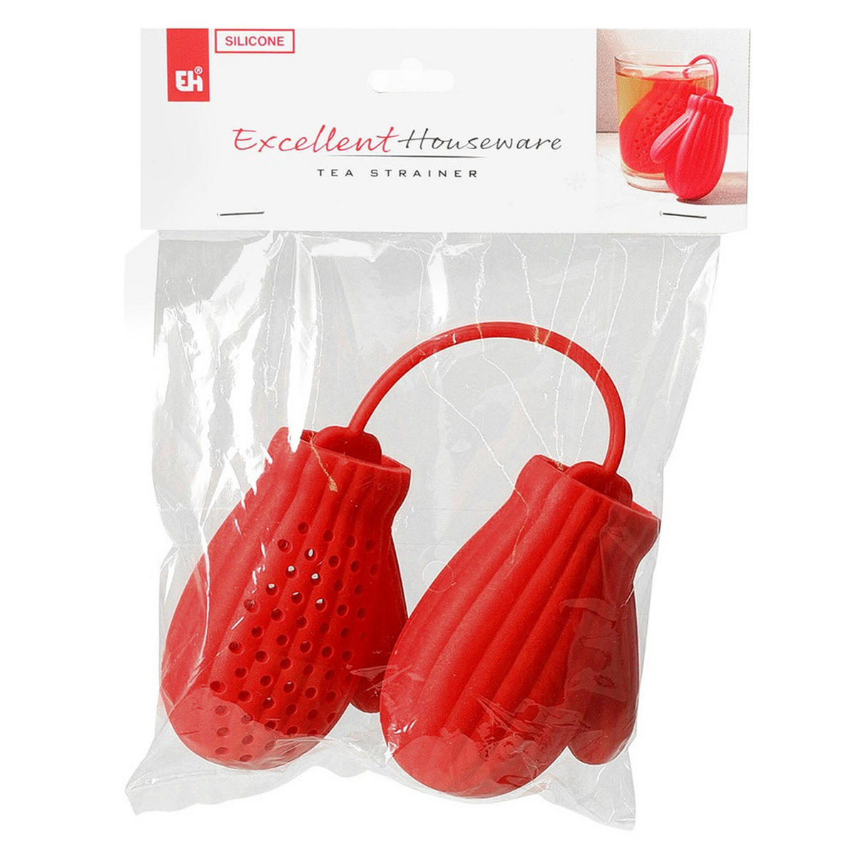 TEE-EI Silikon mit Handschuhen Rot - Rot, Kunststoff (7/3/5cm) - Excellent Houseware