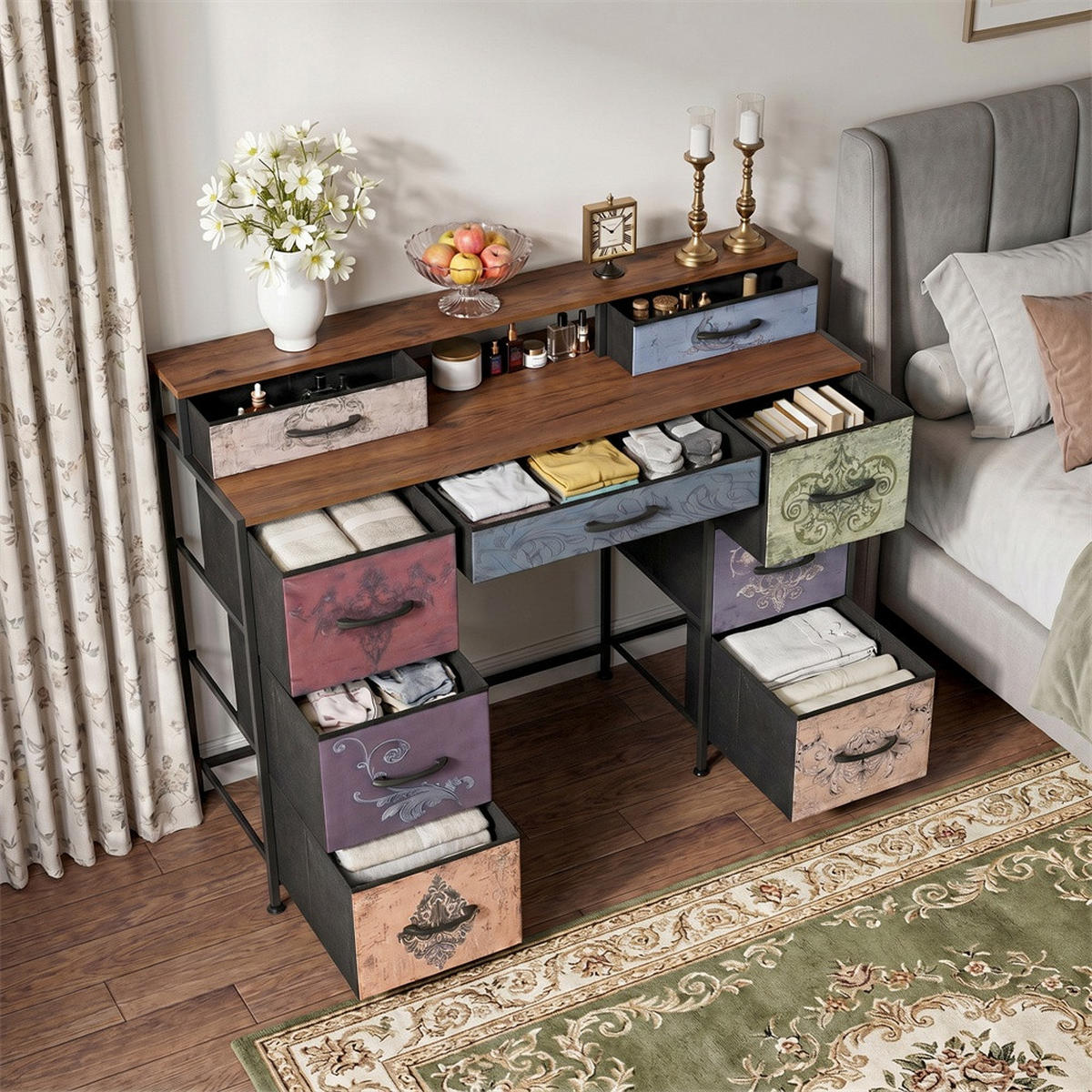 KOMMODE - Schlafzimmerkommode mit vielseitigem Regalsystem und großen Schubladen - Schubladenschrank - Multicolor, Holzwerkstoff (40/91.2/121cm) - DELFA