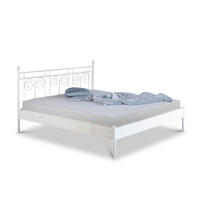 METALLBETT Ida / 160 x 220 cm / weiss-kupfer gewischt - Weiß, Metall (160/220cm) - BED BOX