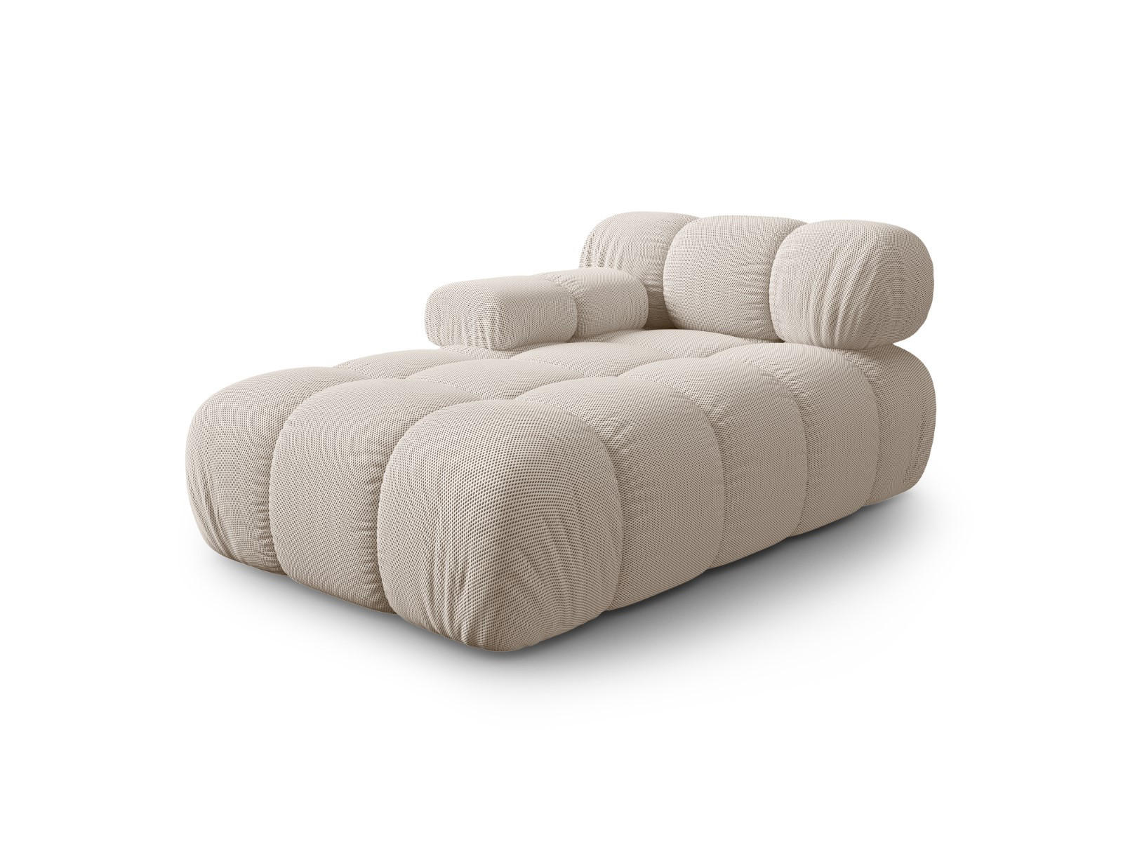 CHAISELONGUE links Bellis aus 3D-Stoff leichtes beige - Creme, Textil (94/70/155cm) - Micadoni