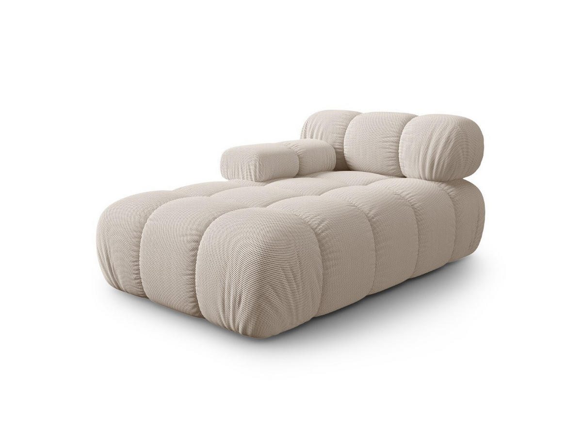 CHAISELONGUE links Bellis aus 3D-Stoff leichtes beige - Creme, Textil (94/70/155cm) - Micadoni