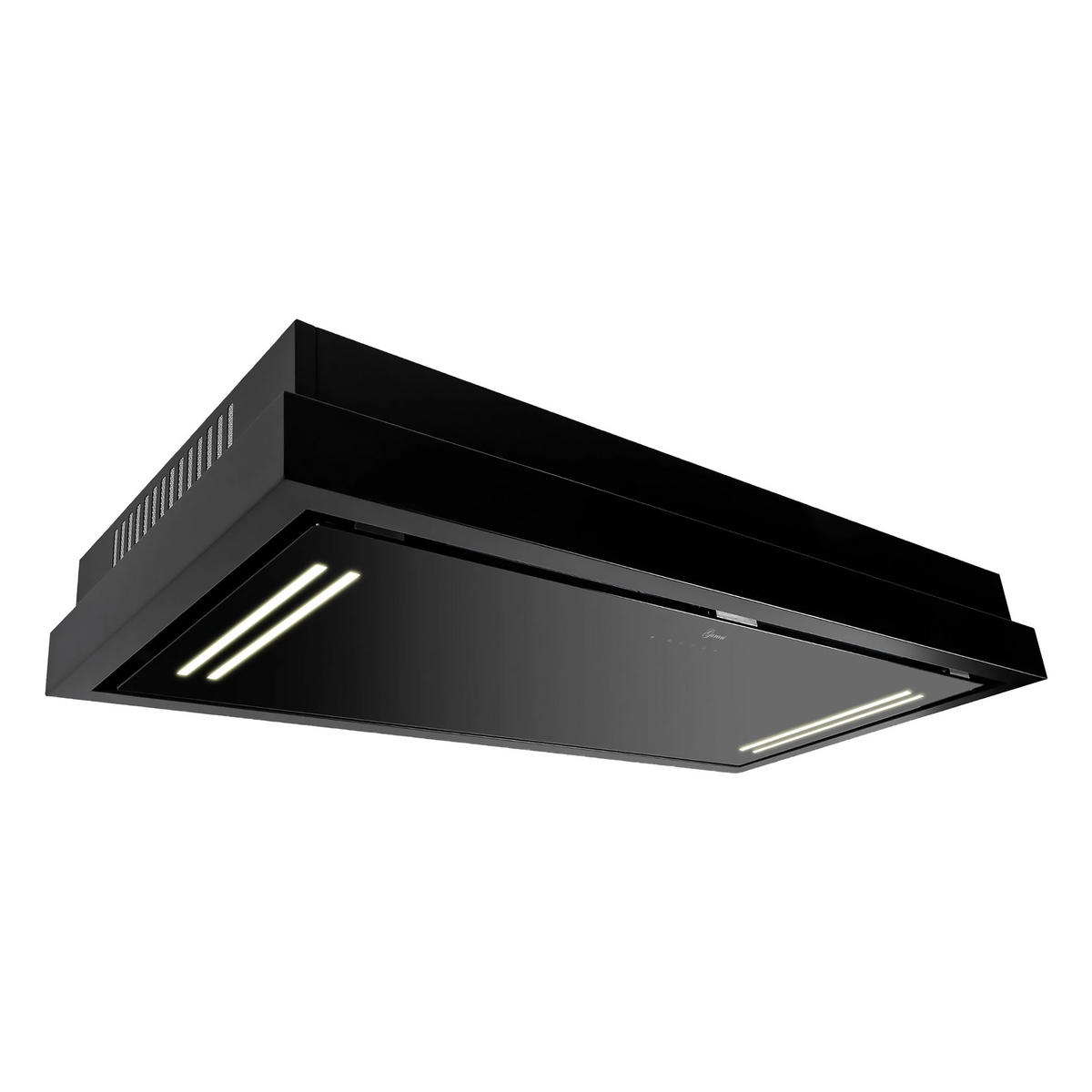DUNSTABZUGSHAUBE GCH C 343 90 BL + Umluftset, 90 cm Schwarz Glas - Schwarz, Glas/Metall (90/17/60cm) - Gurari