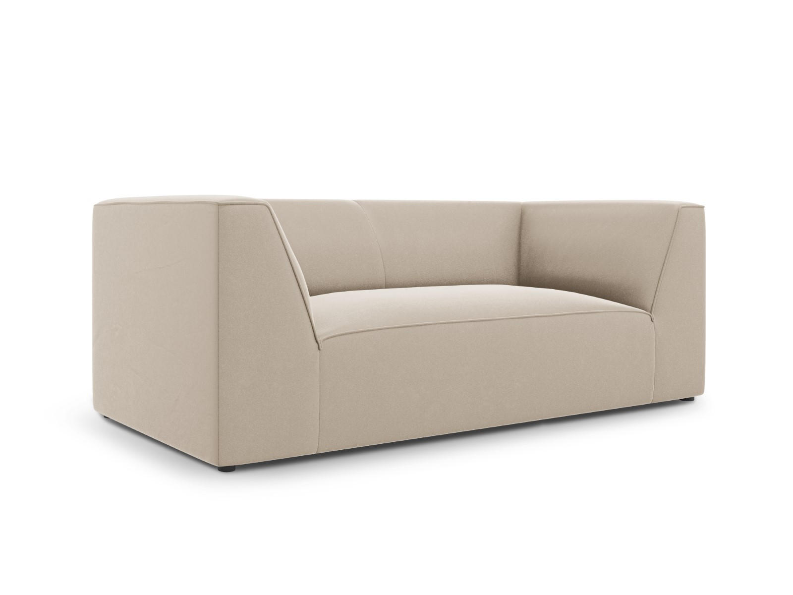 SOFA Ruby aus Samt beige 2 Sitzplätze - Beige, Textil (93/69/174cm) - Micadoni