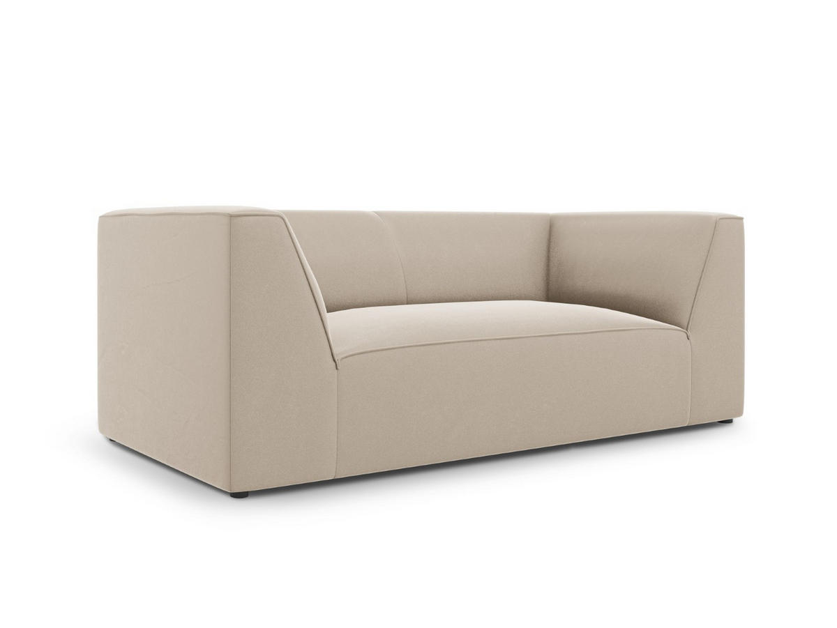 SOFA Ruby aus Samt beige 2 Sitzplätze - Beige, Textil (93/69/174cm) - Micadoni