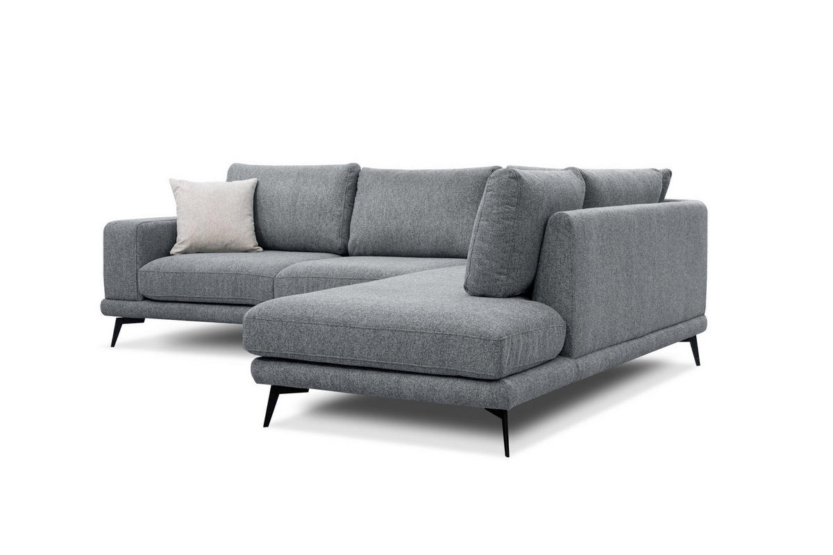 ECKSOFA MEDIOLANE 5-Sitzer, grau - Grau, Holzwerkstoff/Textil (282/219cm) - Courtois Laville