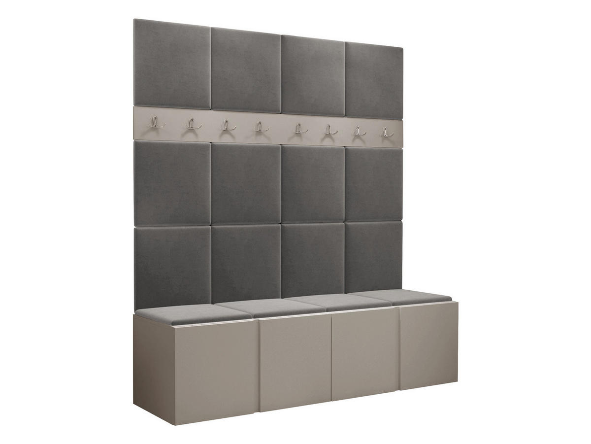 GARDEROBEN-SET Orion V - Kaschmir/Grau, Holzwerkstoff/Kunststoff (168/186/46cm) - MIRJAN24