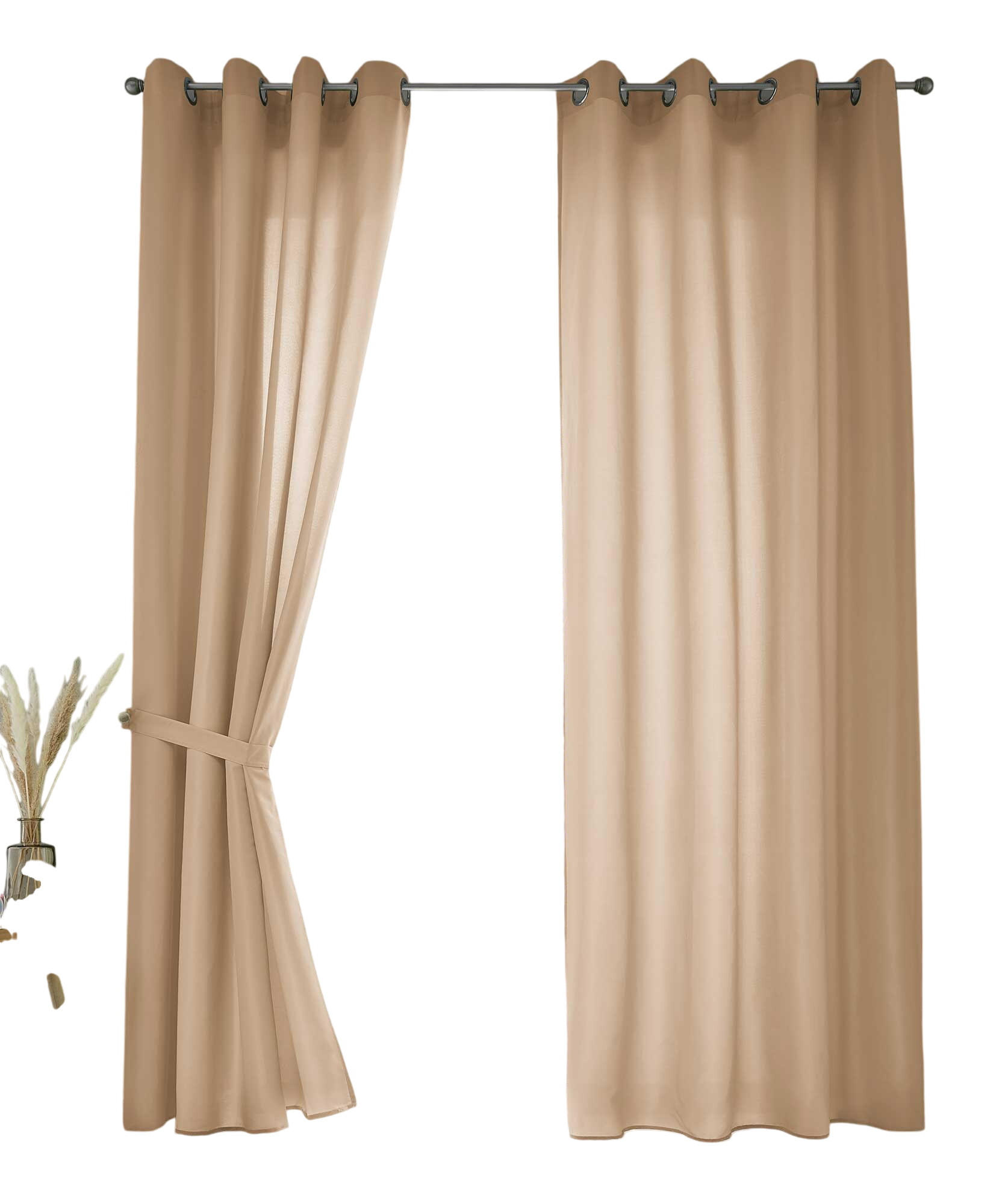 VORHANG 2ER SET BERLIN HxB 245x140cm Sand - Sandfarben, Textil (140/245/245cm) - Gardinenbox