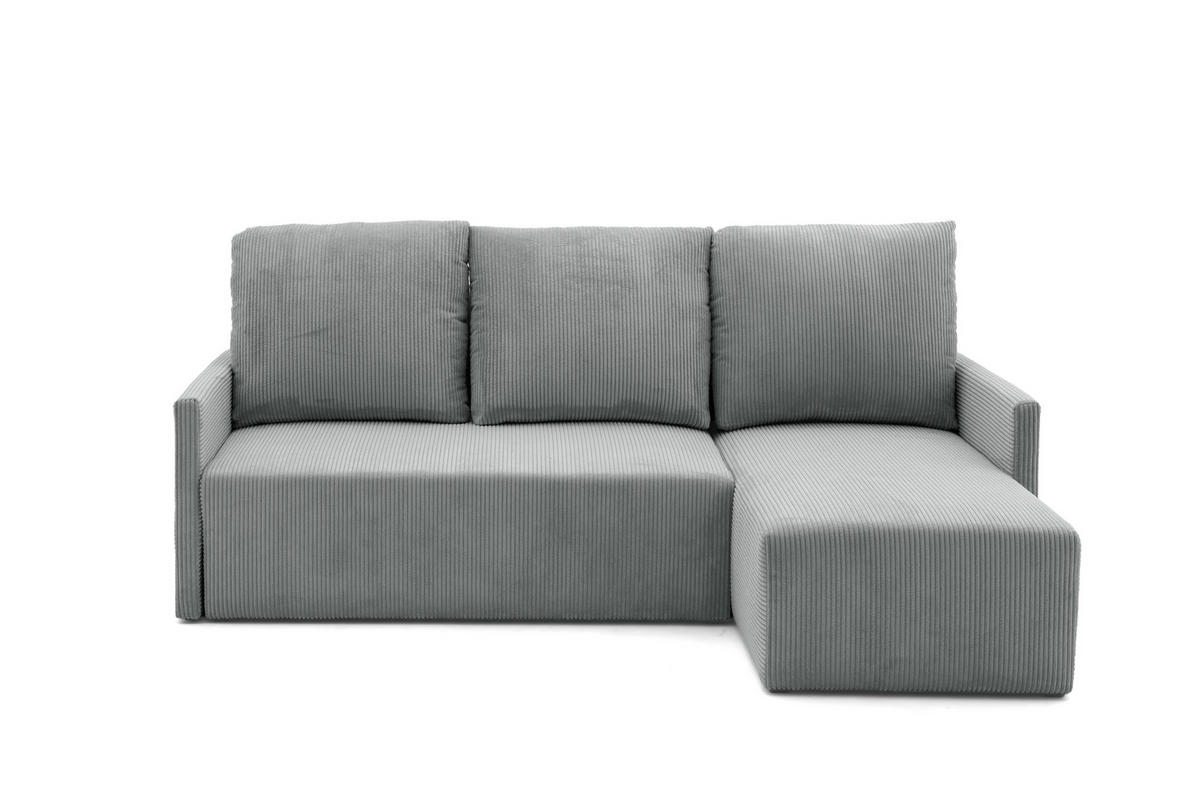 ECKSOFA GARDA L Links mit Schlaffunktion 132x198 Cord Grau - Schwarz/Grau, Holz/Kunststoff (209/145cm) - NACANAPA