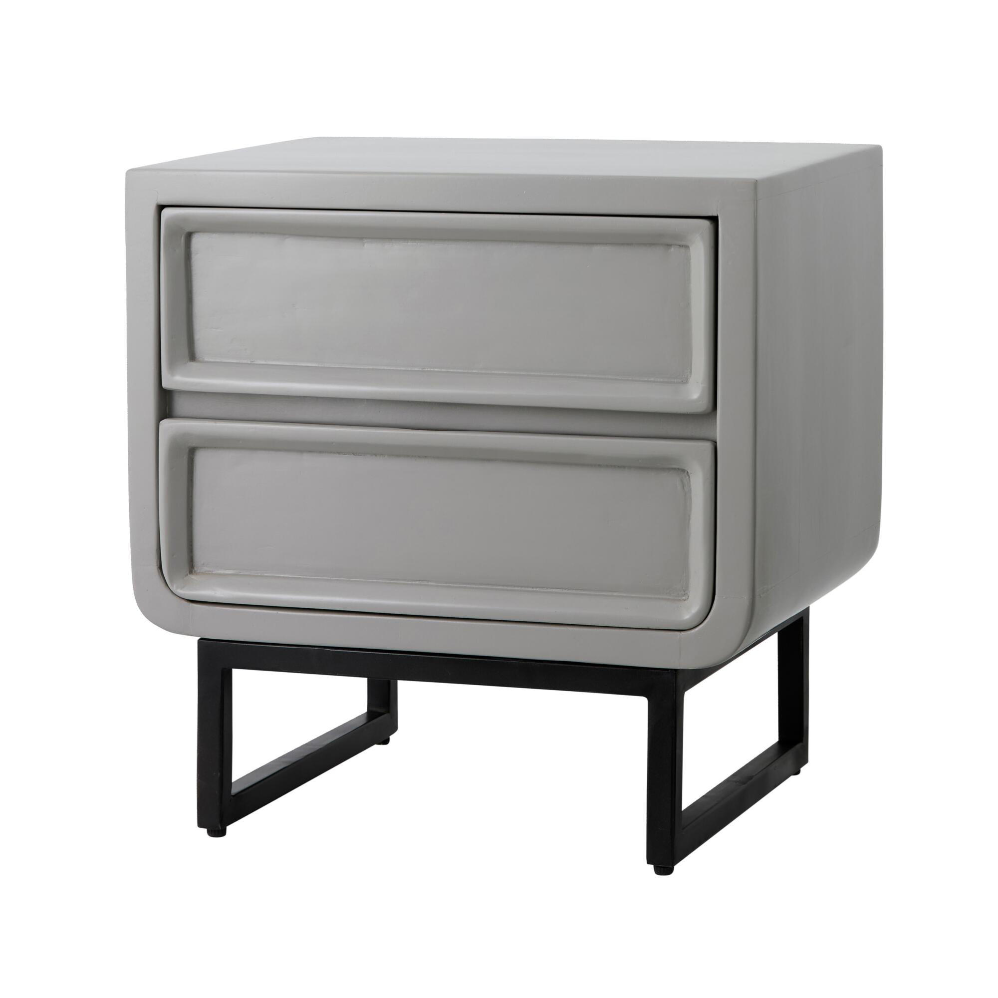 NACHTTISCH LEDRO Grau 45x35x46 cm - Grau, Holzwerkstoff (45/46/35cm) - FURNLUX