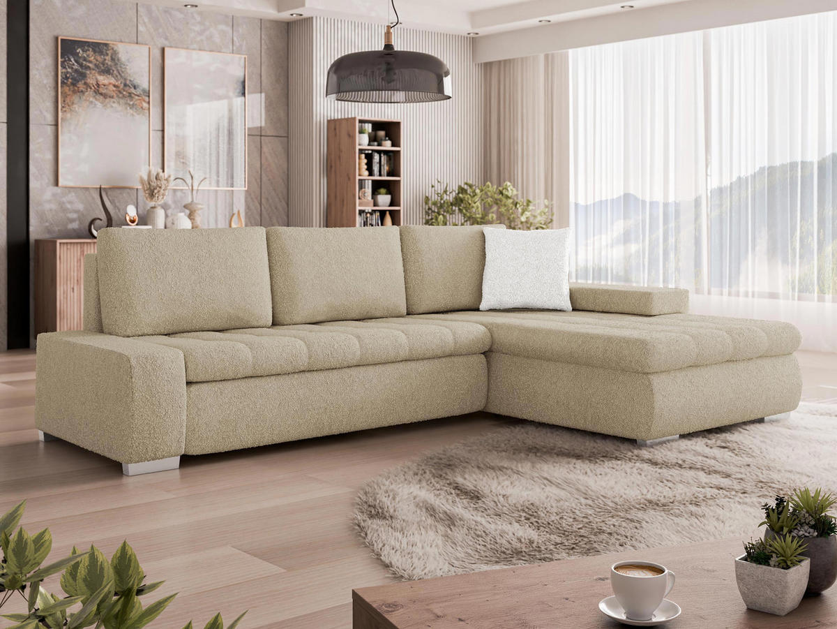 ECKSOFA Orkan Mini Premium - Naturfarben, Holz/Textil (265/185cm) - MIRJAN24