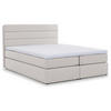 BOXBETT Sequoio 160/200 cm in Creme – mit Matratze und Topper - Creme/Schwarz, Holz/Holzwerkstoff (160/200cm) - AX Living