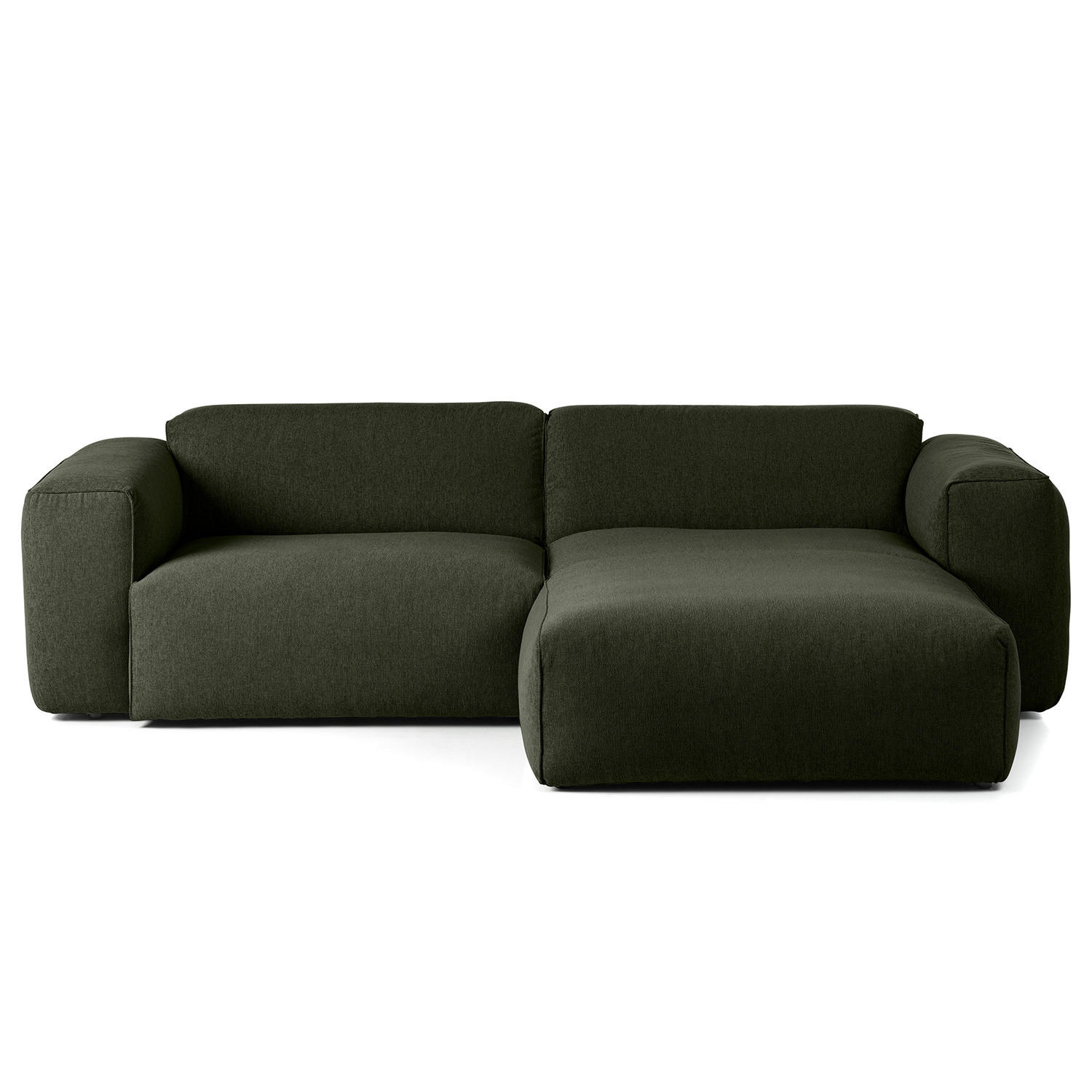 1,5-SITZER ECKSOFA mit Longchair - Schwarz/Grau, Kunststoff/Textil (260/173cm) - home24