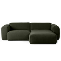 1,5-SITZER ECKSOFA mit Longchair - Schwarz/Grau, Kunststoff/Textil (260/173cm) - home24