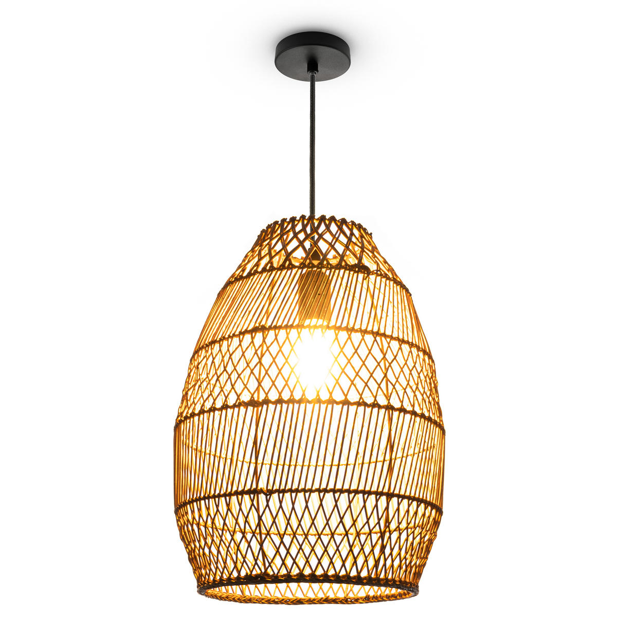 PENDELLEUCHTE Vihmo S - Beige/Schwarz, Metall (30/30/40cm) - Paco Home