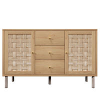 SIDEBOARD in Eichenoptik mit gewebten Fronten, 2 Türen und 3 Schubladen - Ekfärgad, Trä (120/70/40cm) - Urban Meuble