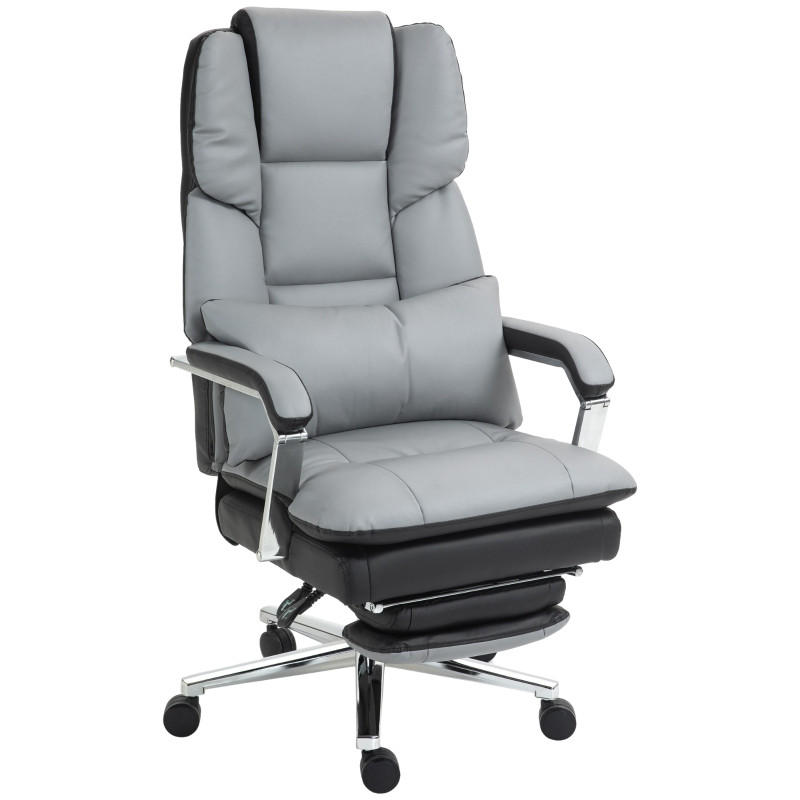 BÜROSTUHL ergonomisch verstellbar 63 x 71 x 123-129 cm Kunstleder Gray - Grau, Kunststoff (71/129/63cm) - Meubliv