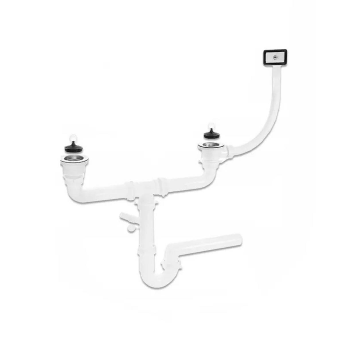 SPÜLUNTERSCHRANK 80cm mit Spüle + Armatur weiß - Weiß, Holzwerkstoff (80/81/46cm) - Stamar