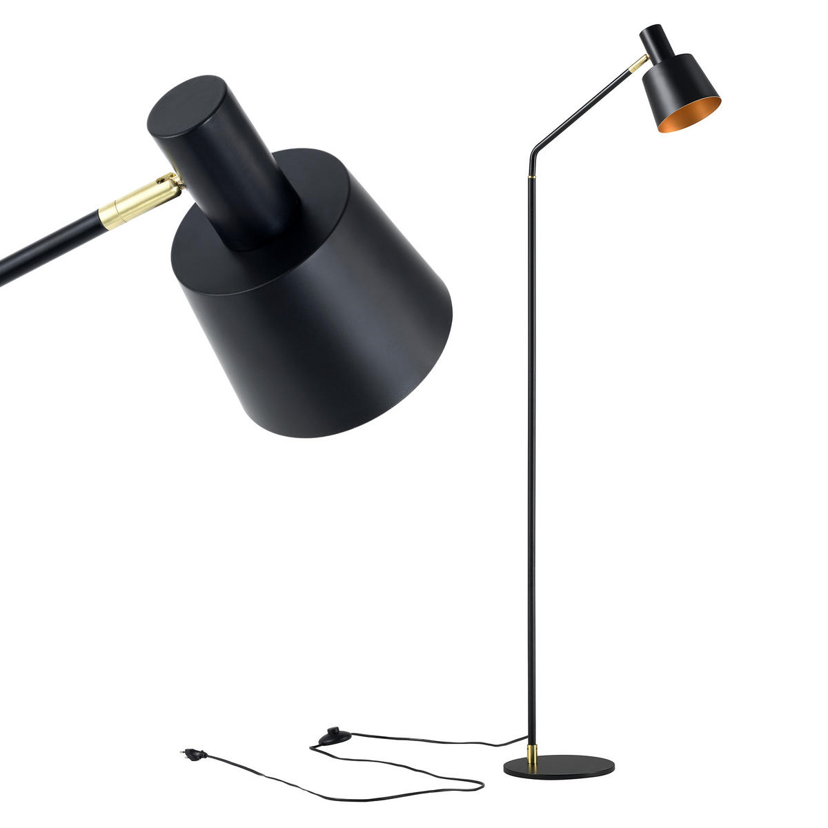 STEHLEUCHTE Bristol - Schwarz, Metall (22/22/140cm) - lux.pro