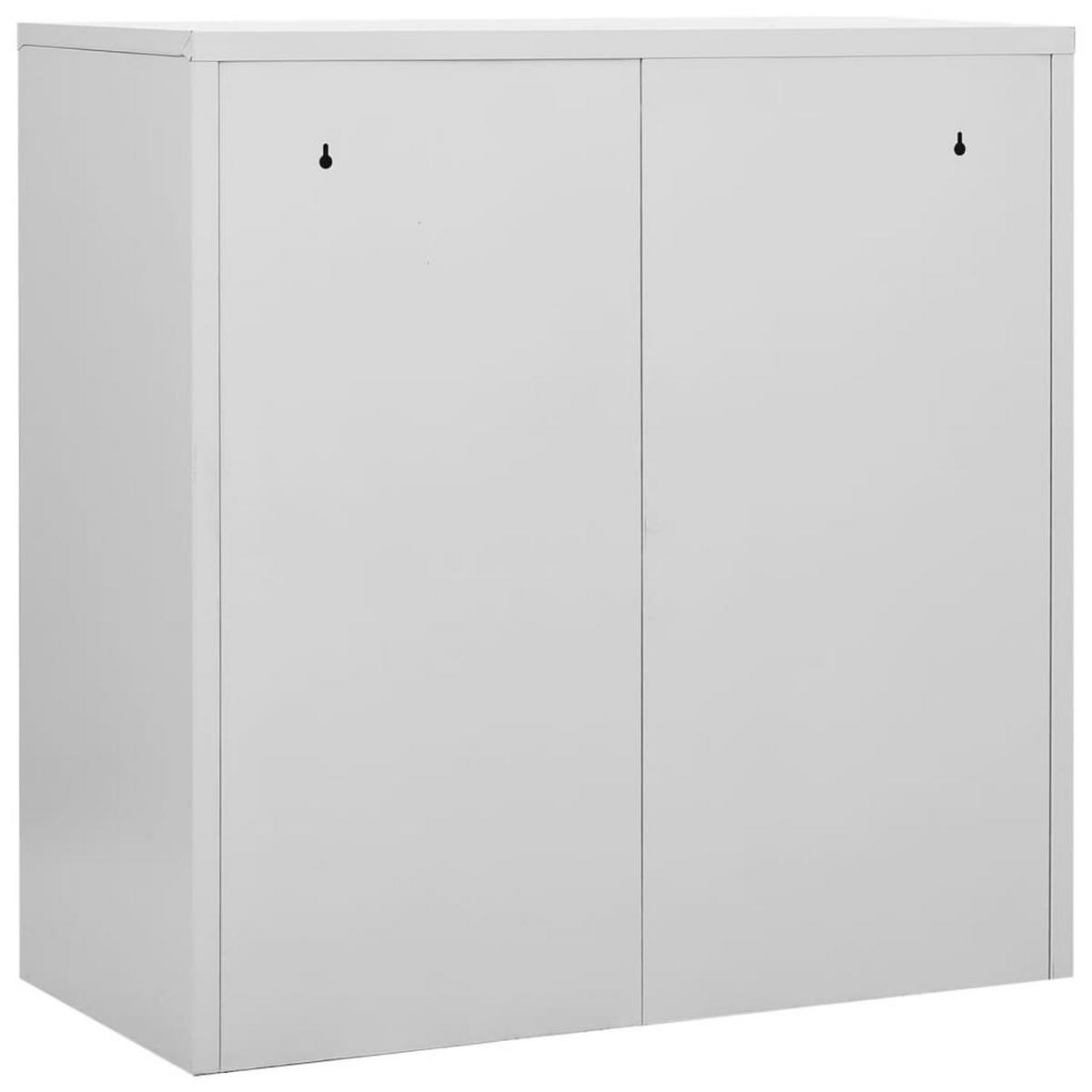 SCHLIESSFACHSCHRANK Hellgrau Und Rot 90/45/92,5 Cm Stahl - Rot, Metall (45/92.5/90cm) - vidaXL