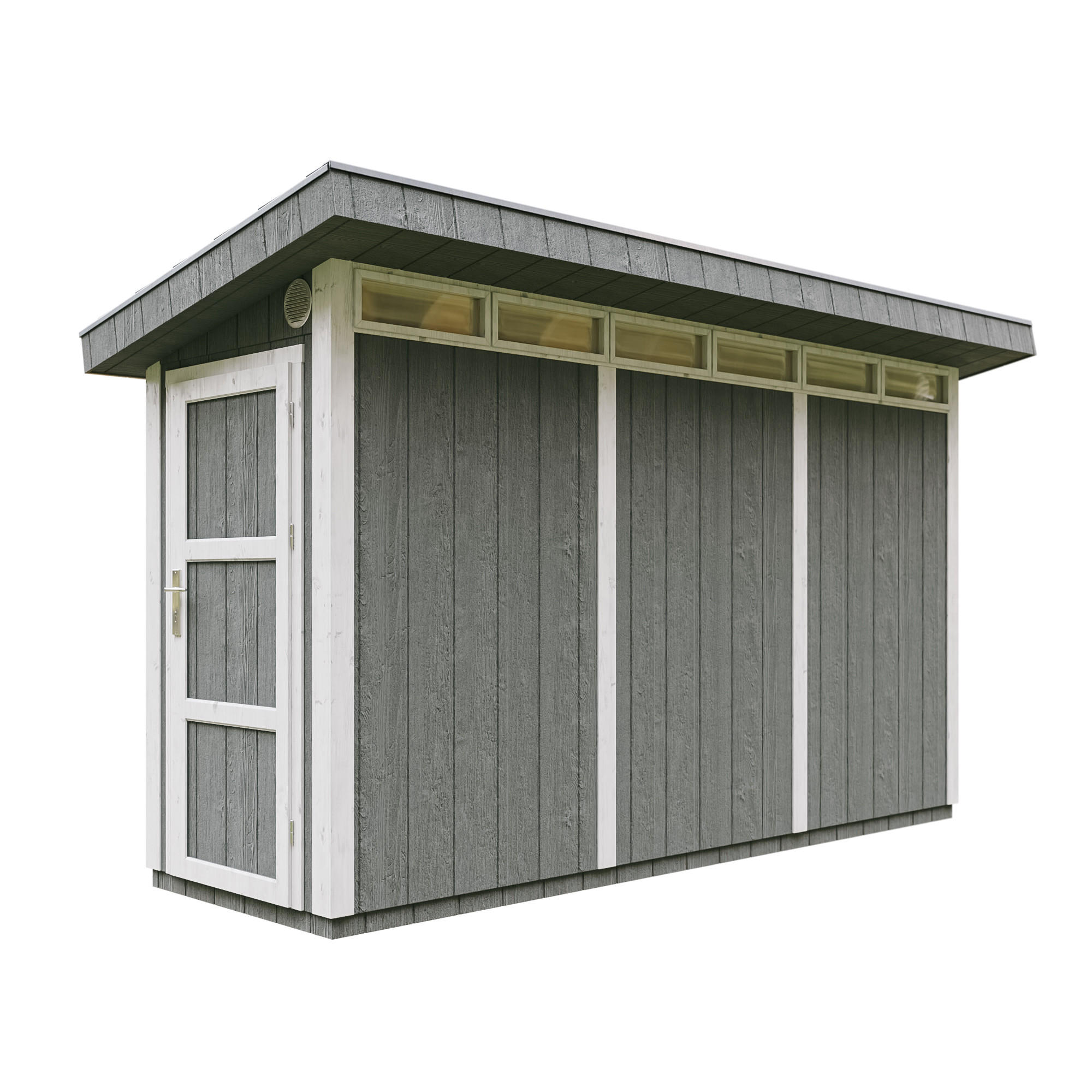 HOLZ-GARTHENHAUS basis LP SmartSide 4,3m² mit B161xL411xH239 cm - M902 - CAVERN STEEL - Dunkelgrau, Holz (412/239/161cm) - Timbela