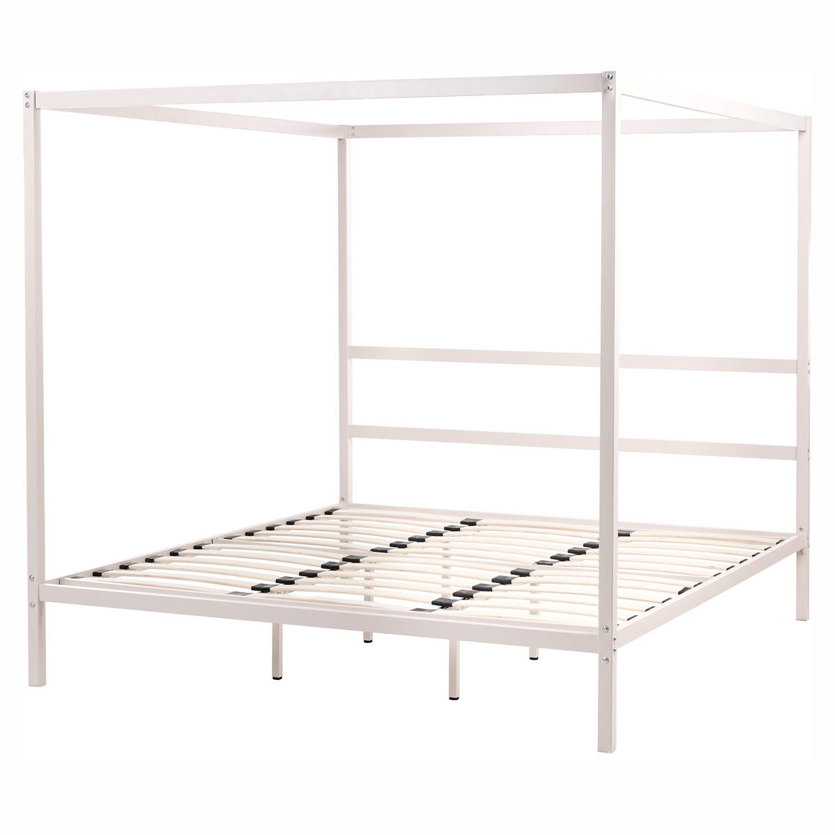 HIMMELBETT Metall 180/200 cm Hellbeige Lestards - Beige, Metall (180/200cm) - Beliani