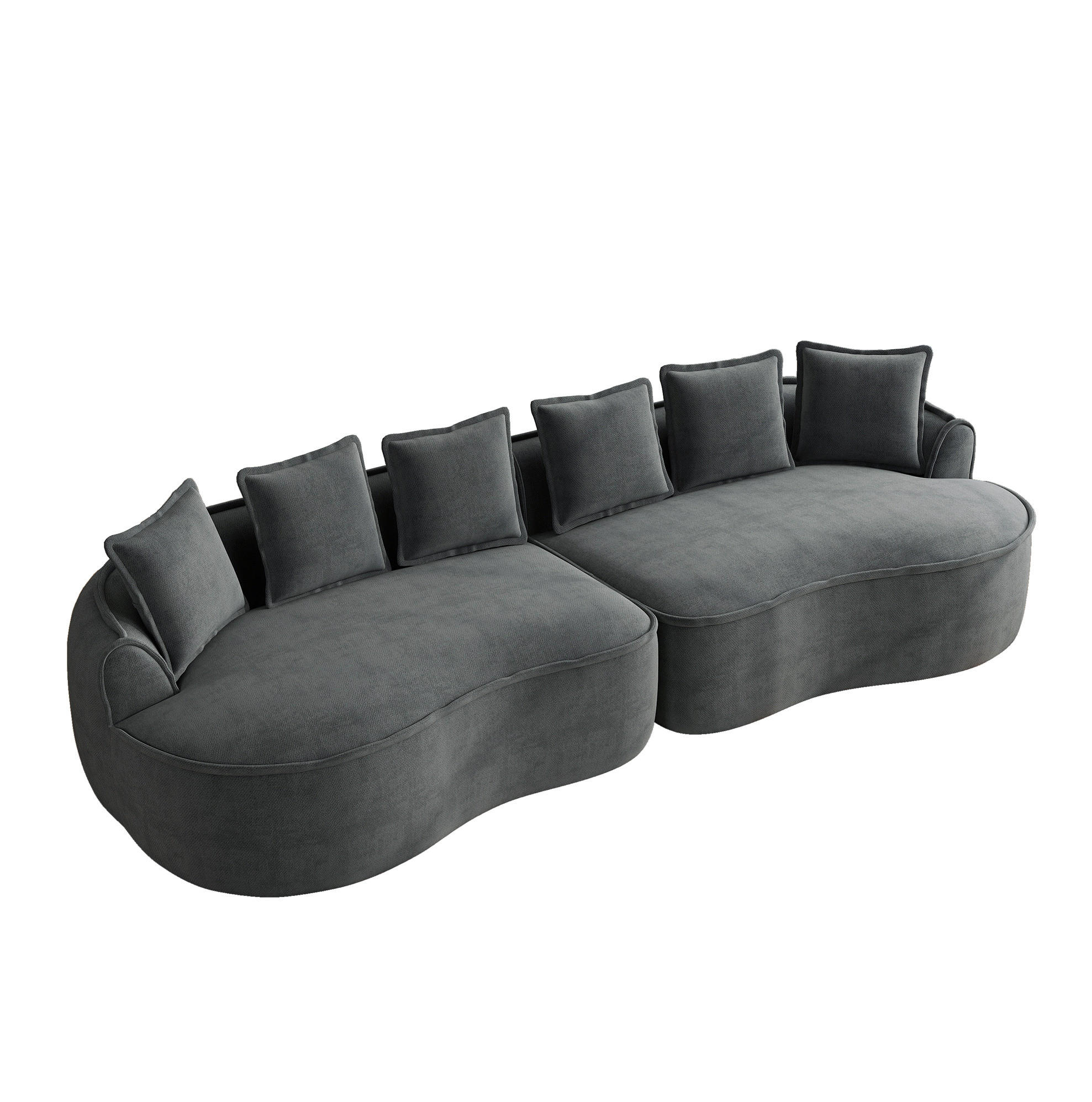 Flora Grace Sofa Grau 114x67x320 cm