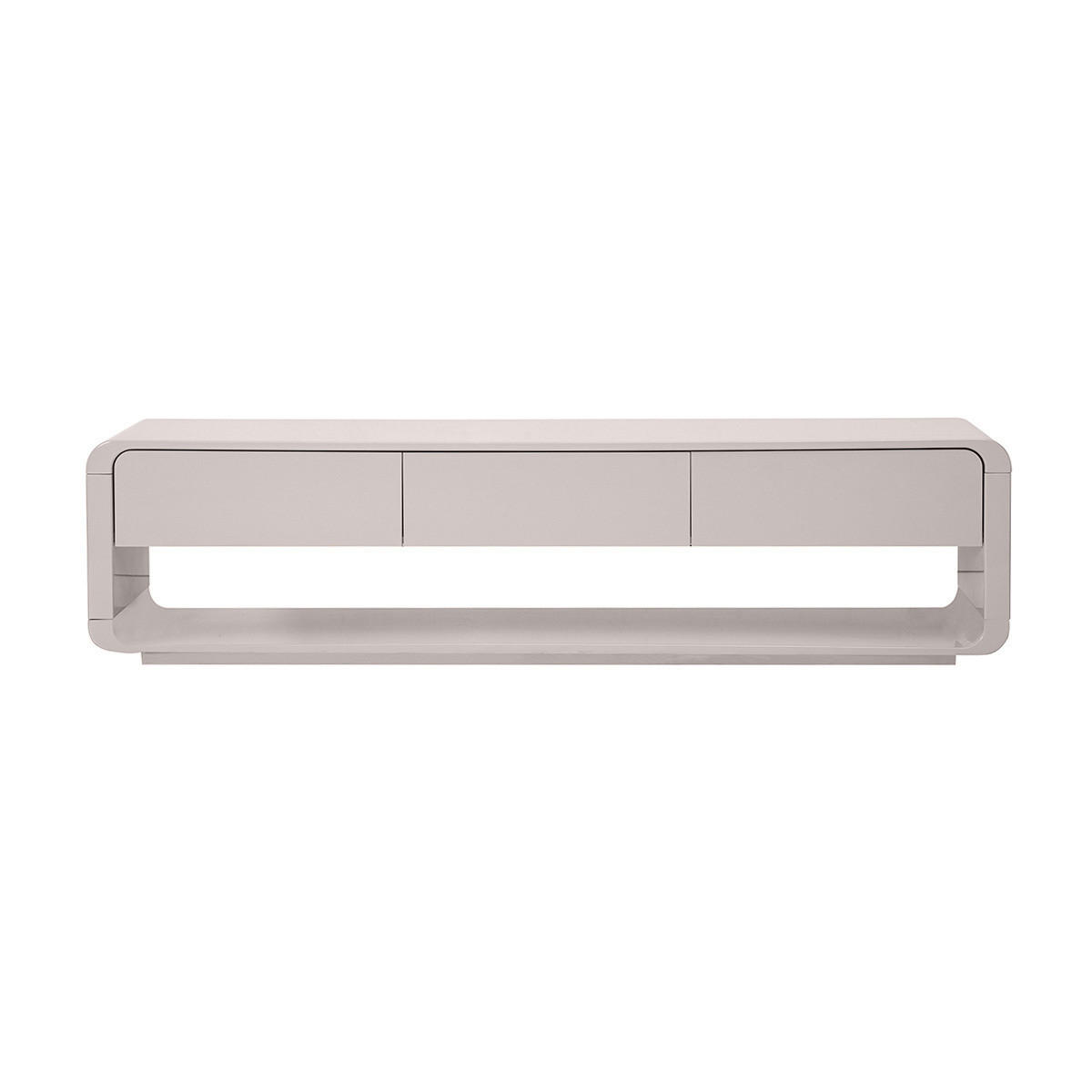 TV-MÖBEL Design beige glänzend mit 3 Schubladen L179.5 cm SAILOR - Beige, Kunststoff (39/45/179.5cm) - Miliboo