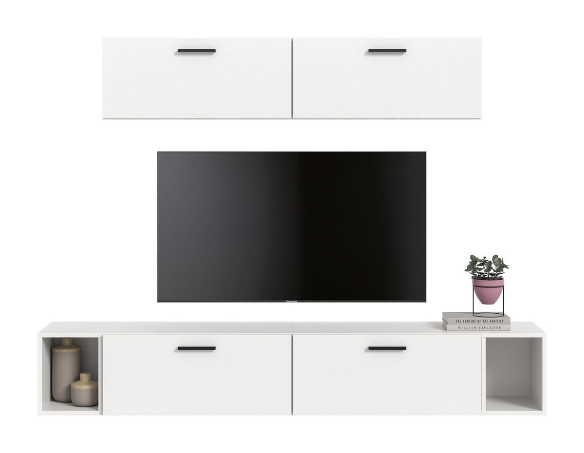 WOHNWAND The One weiß 202/34/184 cm - Weiß, Holzwerkstoff (202/184/34cm) - Xonox